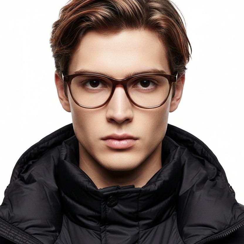 Oval Brown Acetate Glasses #BS2012-0295