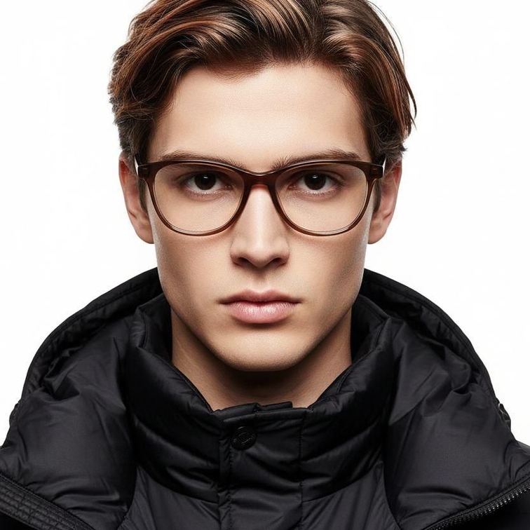 Oval Brown Acetate Glasses #BS2012-0295