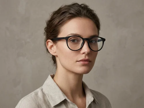 Lunettes rondes en acétate noir #BS2012-0296