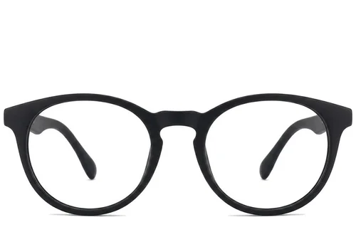 Lunettes rondes en acétate noir #BS2012-0296