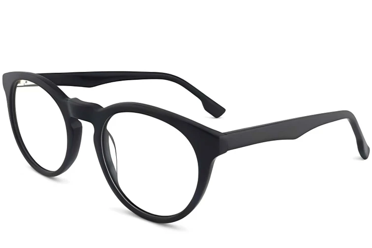 Round Black Acetate Glasses #BS2012-0296