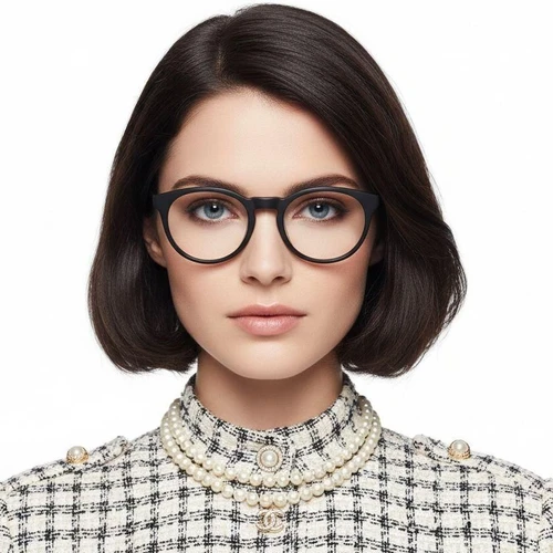 Round Black Acetate Glasses #BS2012-0296