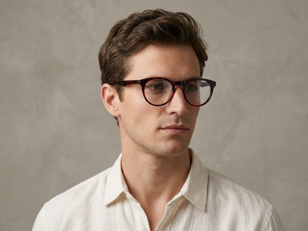 Round Tortoiseshell Acetate Glasses #BS2012-0297