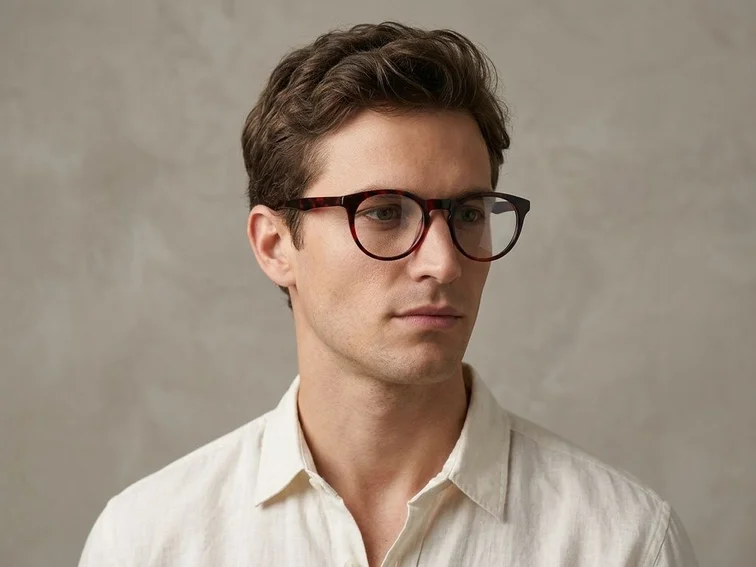 Round Tortoiseshell Acetate Glasses #BS2012-0297