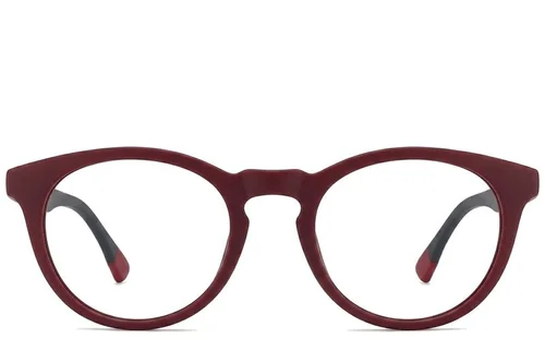 Lunettes rondes en acétate rouge #BS2012-0298