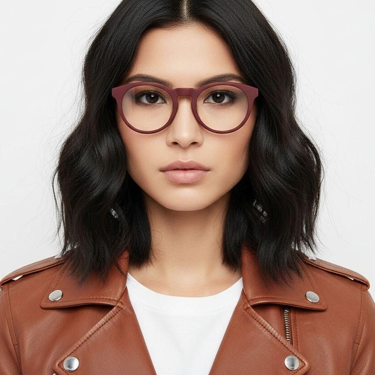 Round Red Acetate Glasses #BS2012-0298