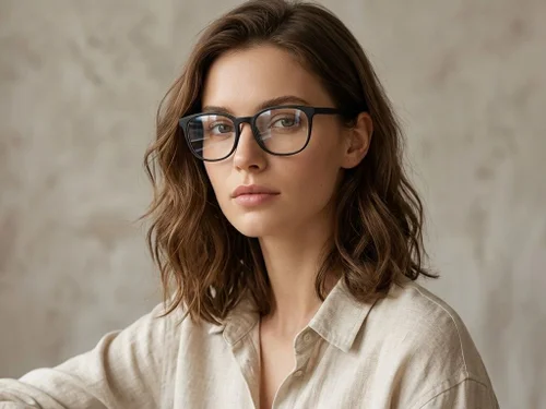 Lunettes ovales en acétate noir #BS2012-0300