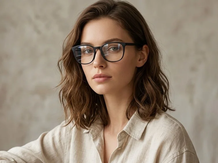 Gafas ovaladas de acetato negro #BS2012-0300