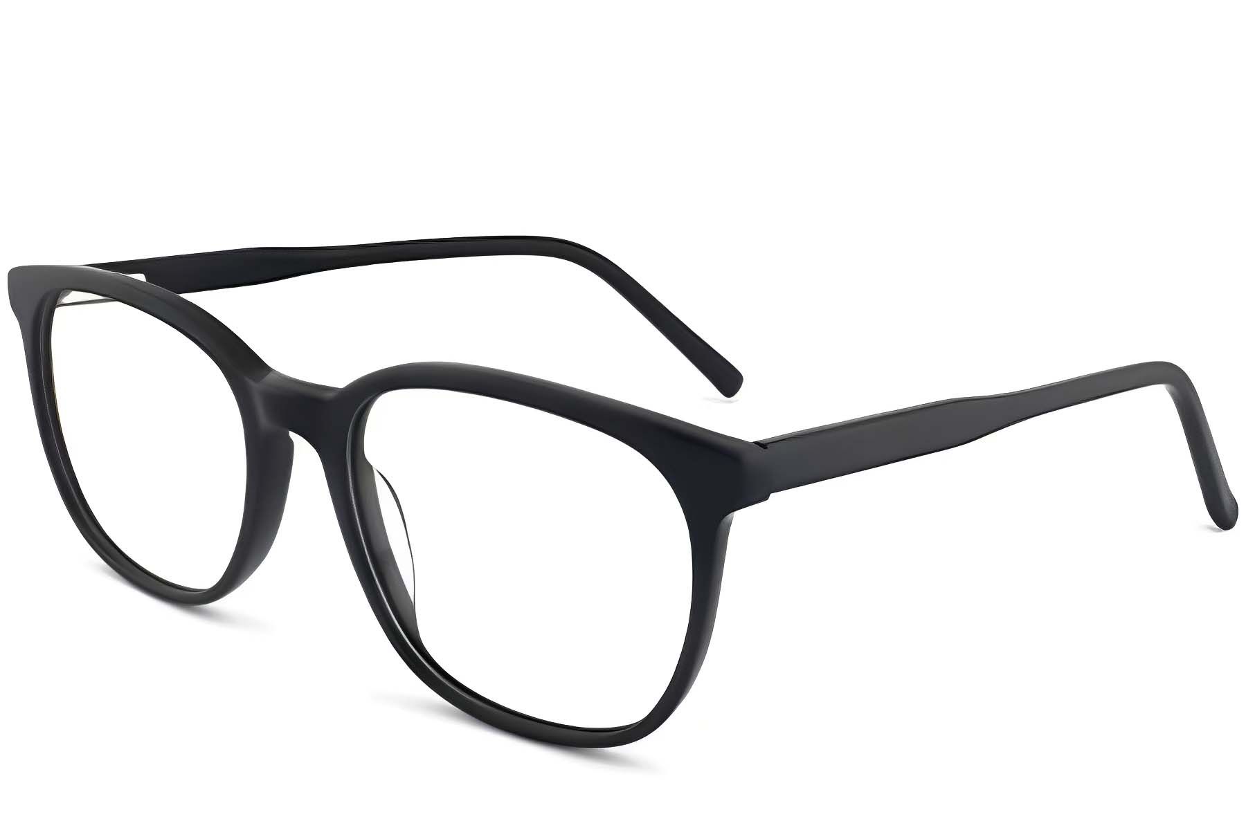 Oval Black Acetate Glasses #BS2012-0300