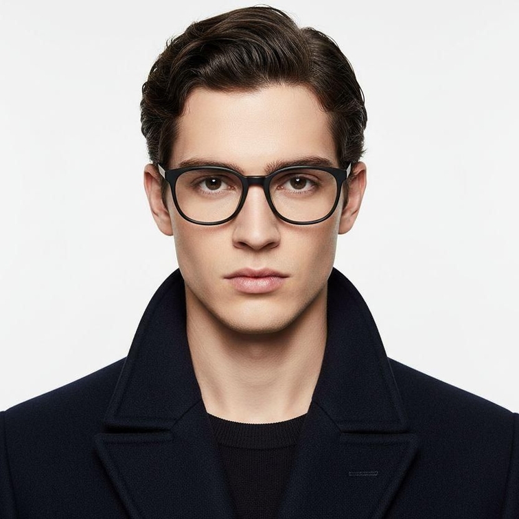 Gafas ovaladas de acetato negro #BS2012-0300