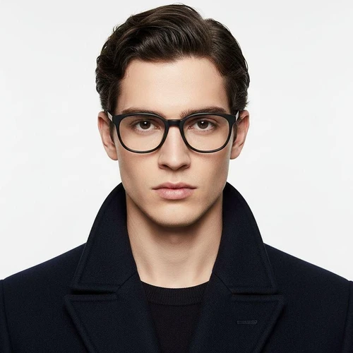 Ovale zwarte acetaatbril #BS2012-0300