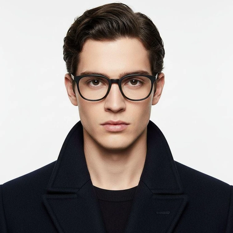 Gafas ovaladas de acetato negro #BS2012-0300