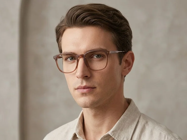 Ovale braune Acetatbrille #BS2012-0301