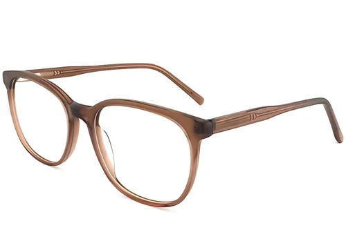 Lunettes ovales en acétate marron #BS2012-0301