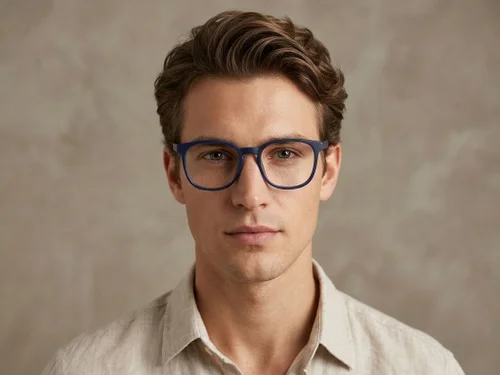 Lunettes ovales en acétate bleu #BS2012-0303