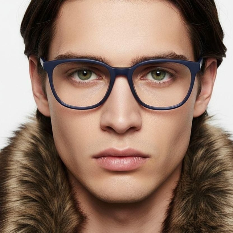 Gafas ovaladas de acetato azul #BS2012-0303