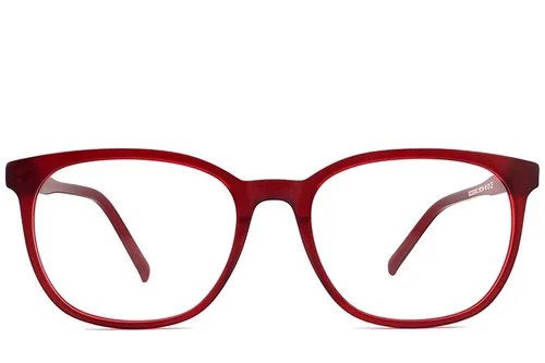 Lunettes ovales en acétate rouge #BS2012-0304