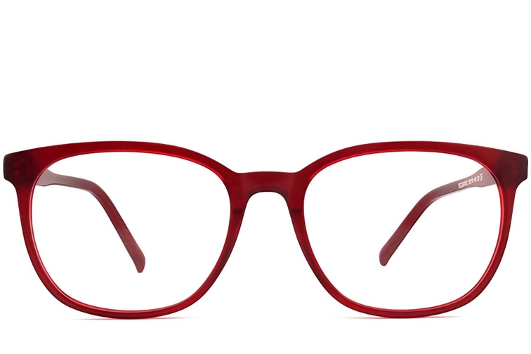 Oval Red Acetate Glasses #BS2012-0304