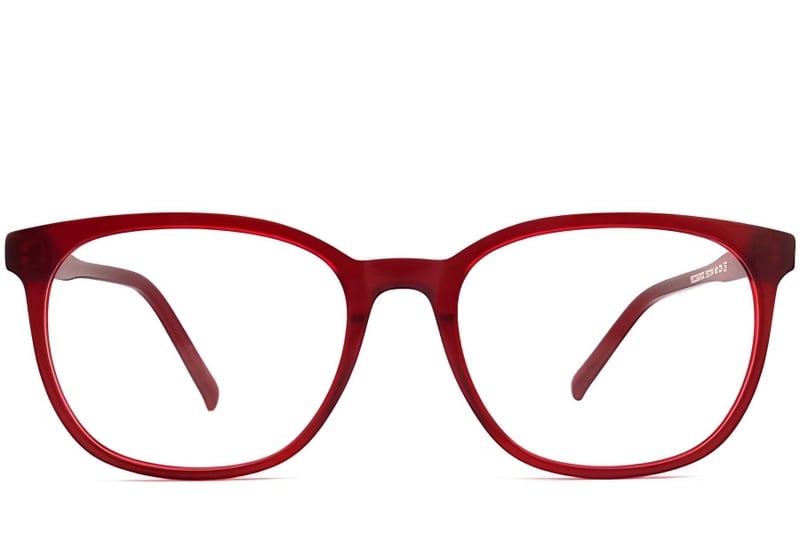 Oval Red Acetate Glasses #BS2012-0304