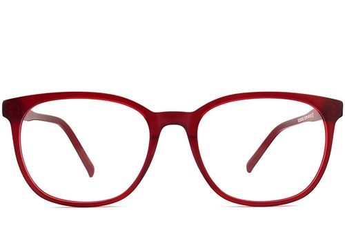 Oval Red Acetate Glasses #BS2012-0304