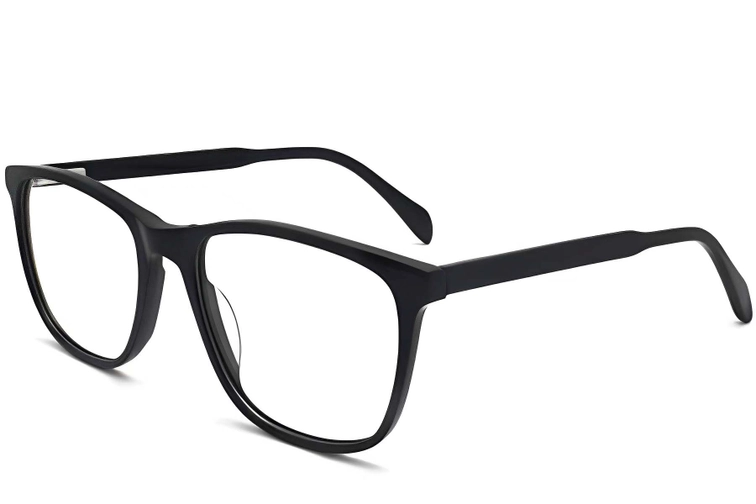 Rectangular Black Acetate Glasses #BS2012-0310