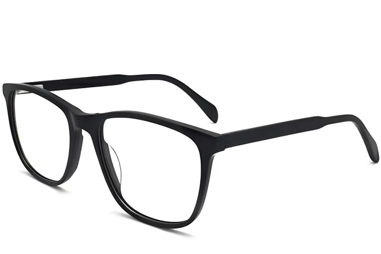 Rectangular Black Acetate Glasses #BS2012-0310