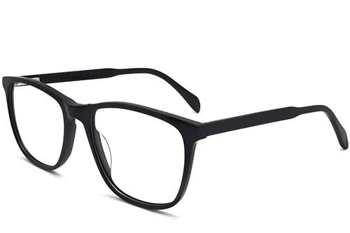 Lunettes rectangulaires en acétate noir #BS2012-0310
