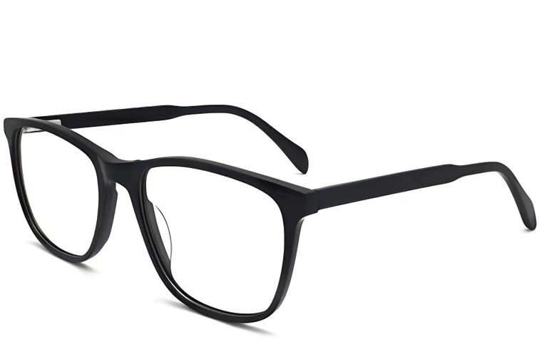 Rectangular Black Acetate Glasses #BS2012-0310