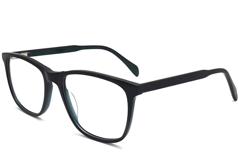 Rectangular Green Acetate Glasses #BS2012-0312