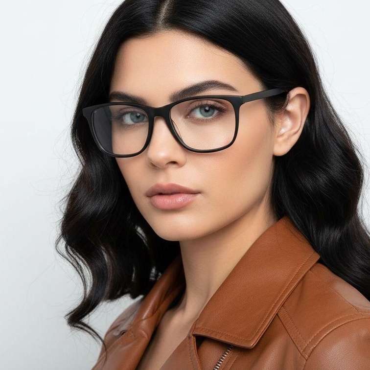 Rectangular Green Acetate Glasses #BS2012-0312