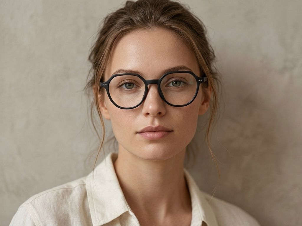 Gafas ovaladas de acetato negro #BS2012-0314