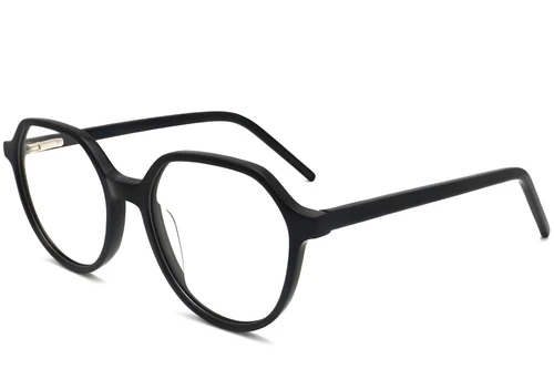Oval Black Acetate Glasses #BS2012-0314