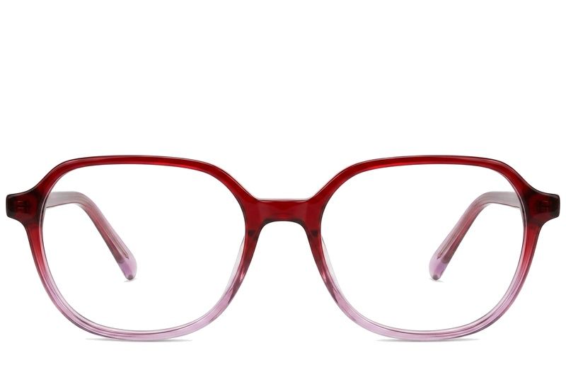 Oval Red Acetate Glasses #BS2012-0315