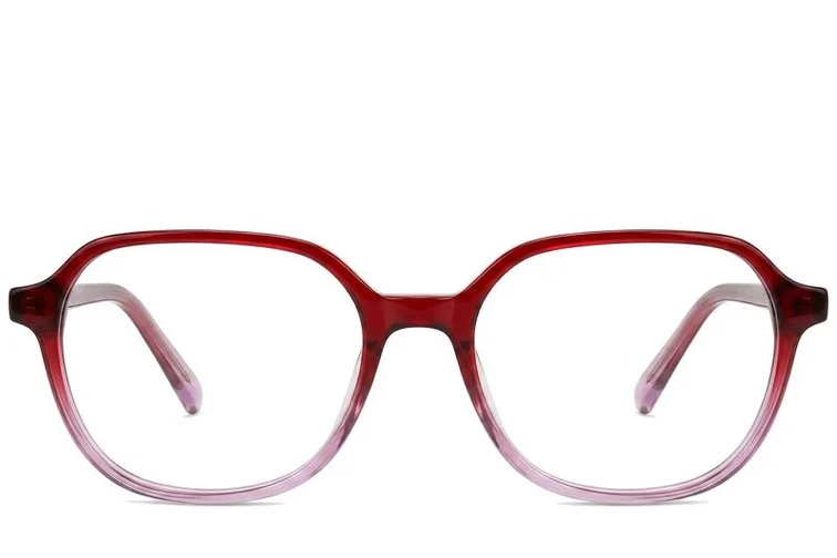 Oval Red Acetate Glasses #BS2012-0315