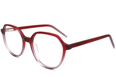 Oval Red Acetate Glasses #BS2012-0315