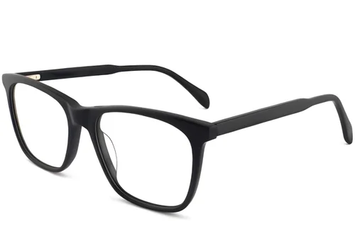 Lunettes rectangulaires en acétate noir #BS2012-0317