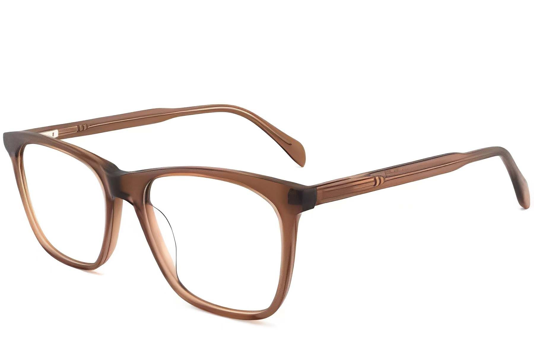 Rectangular Brown Acetate Glasses #BS2012-0318