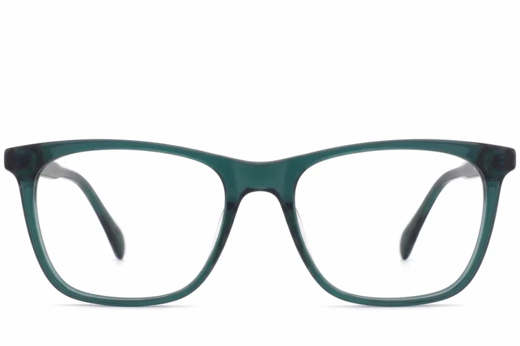 Rectangular Green Acetate Glasses #BS2012-0319