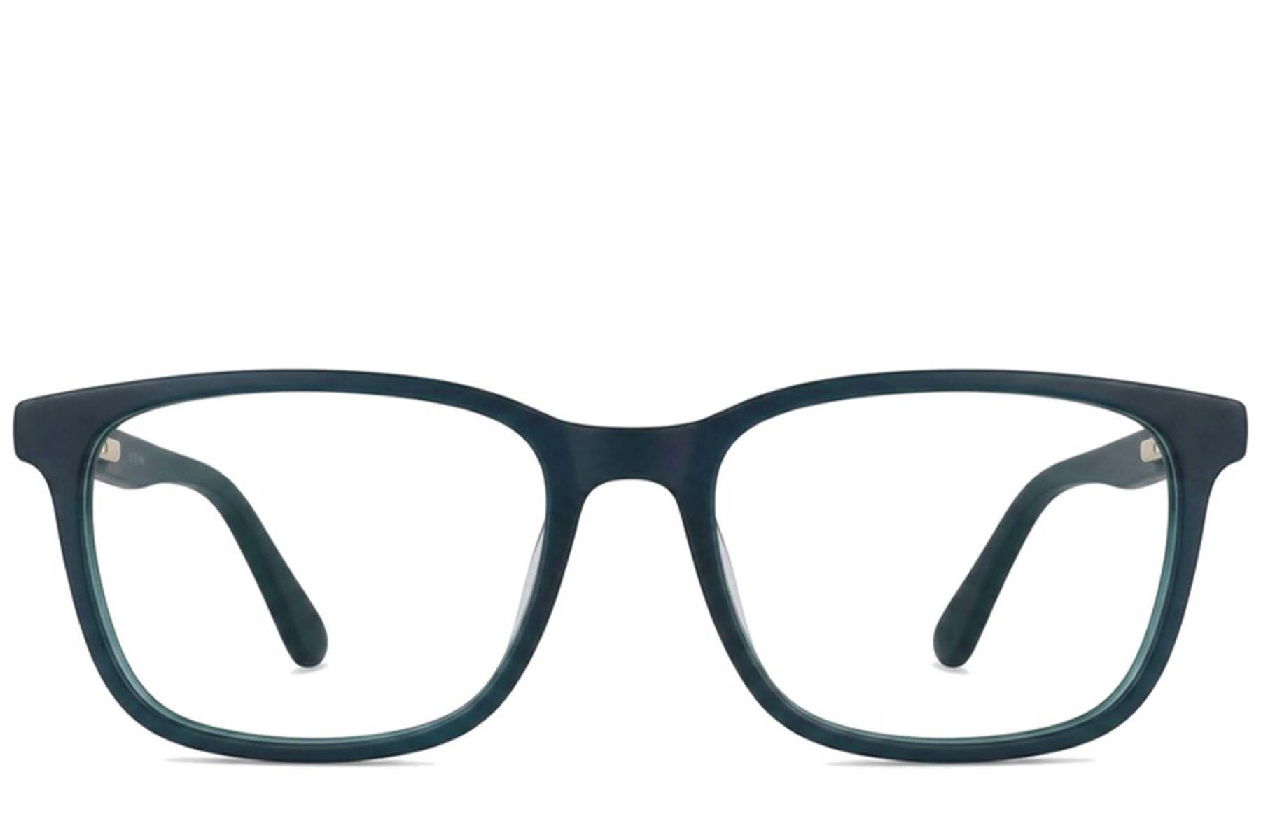 Rectangular Green Acetate Glasses #BS2012-0319
