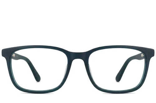 Rectangular Green Acetate Glasses #BS2012-0319