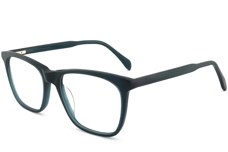 Rectangular Green Acetate Glasses #BS2012-0319