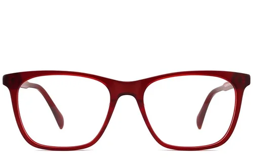 Verres rectangulaires en acétate rouge #BS2012-0320