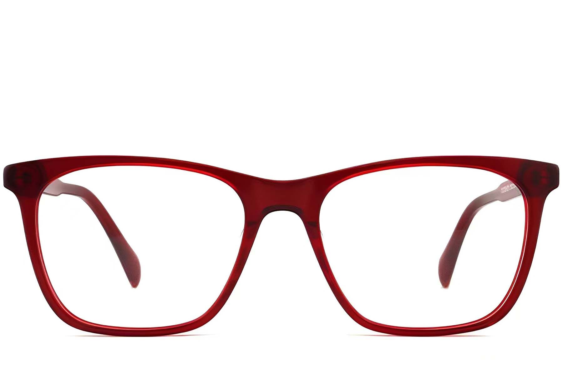 Rectangular Red Acetate Glasses #BS2012-0320