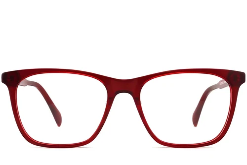 Rechteckige rote Acetatbrille #BS2012-0320