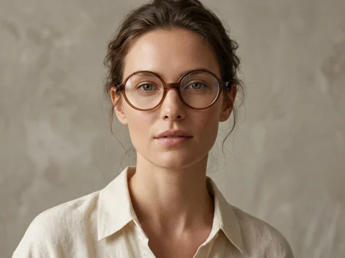Lunettes rondes en acétate marron #BS2012-0326