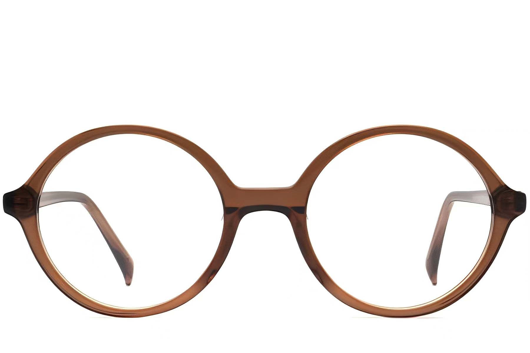 Round Brown Acetate Glasses #BS2012-0326