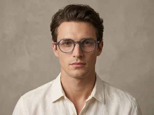 Lunettes rondes en acétate gris #BS2012-0327