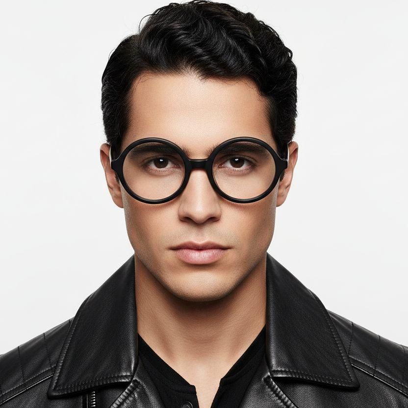 Round Grey Acetate Glasses #BS2012-0327