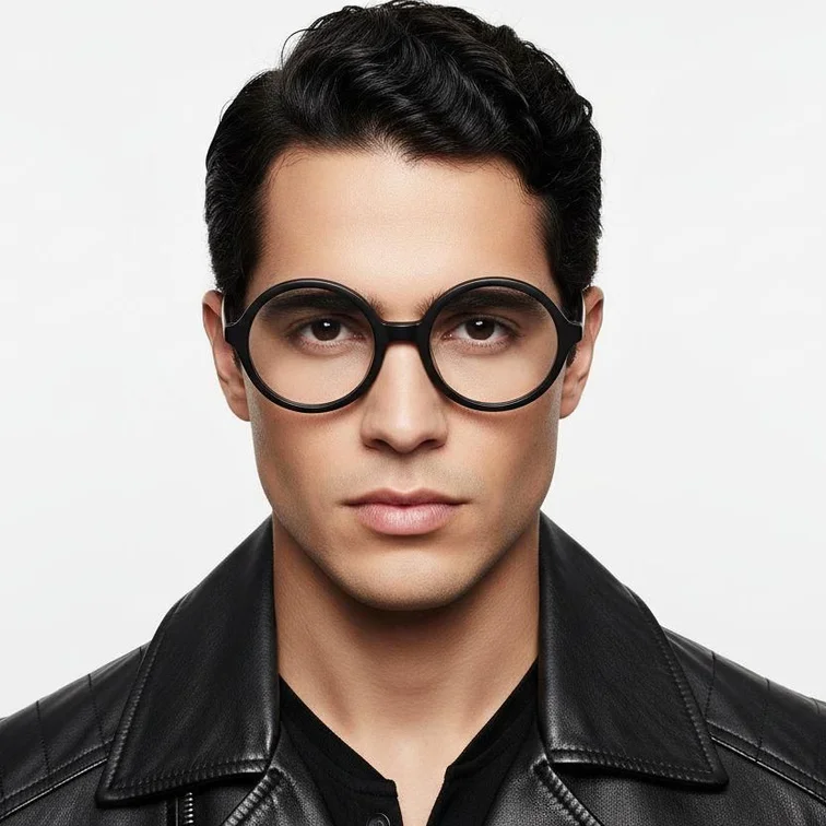 Lunettes rondes en acétate gris #BS2012-0327