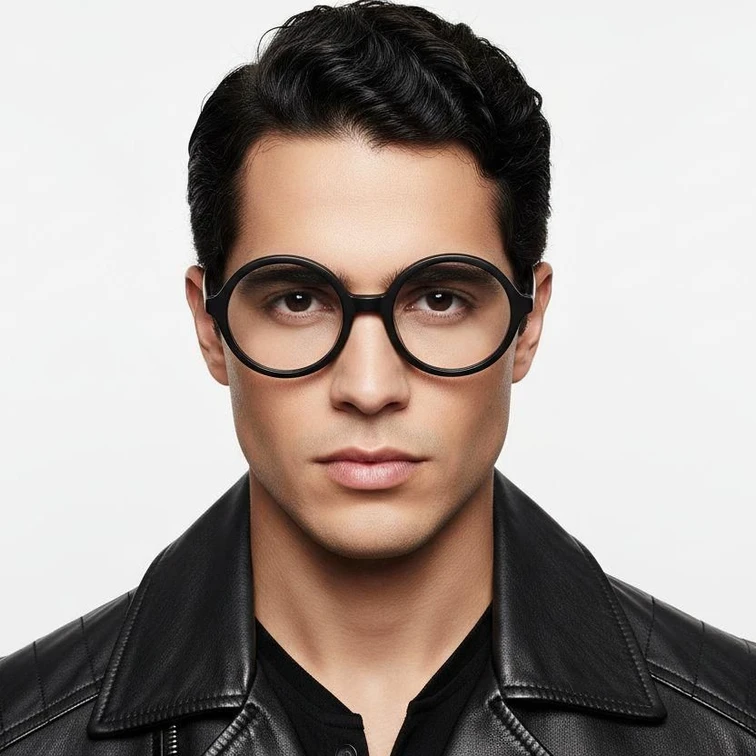 Gafas redondas de acetato gris #BS2012-0327
